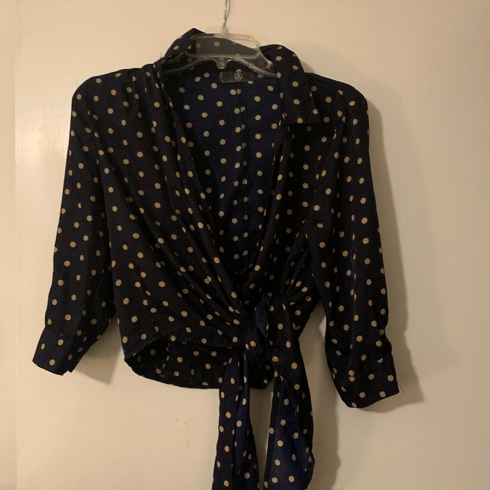 Polka Dot Wrap Top